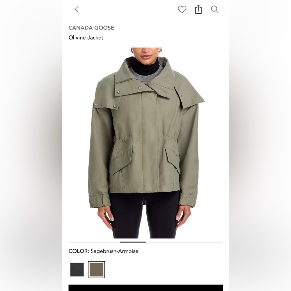 100%authentic Canada goose Olive Green Women's Utility Jacket lightweight top